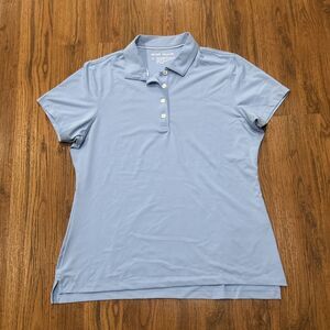 Peter Millar Polo Shirt Womens Large Blue Golf Performance Short Sleeve UPF 50